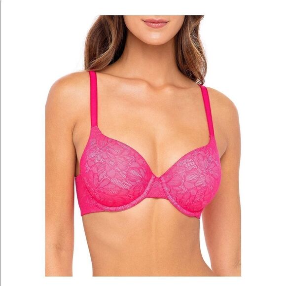 NWT Women’s Pink All Over Lace Push Up Bra - Picture 1 of 9